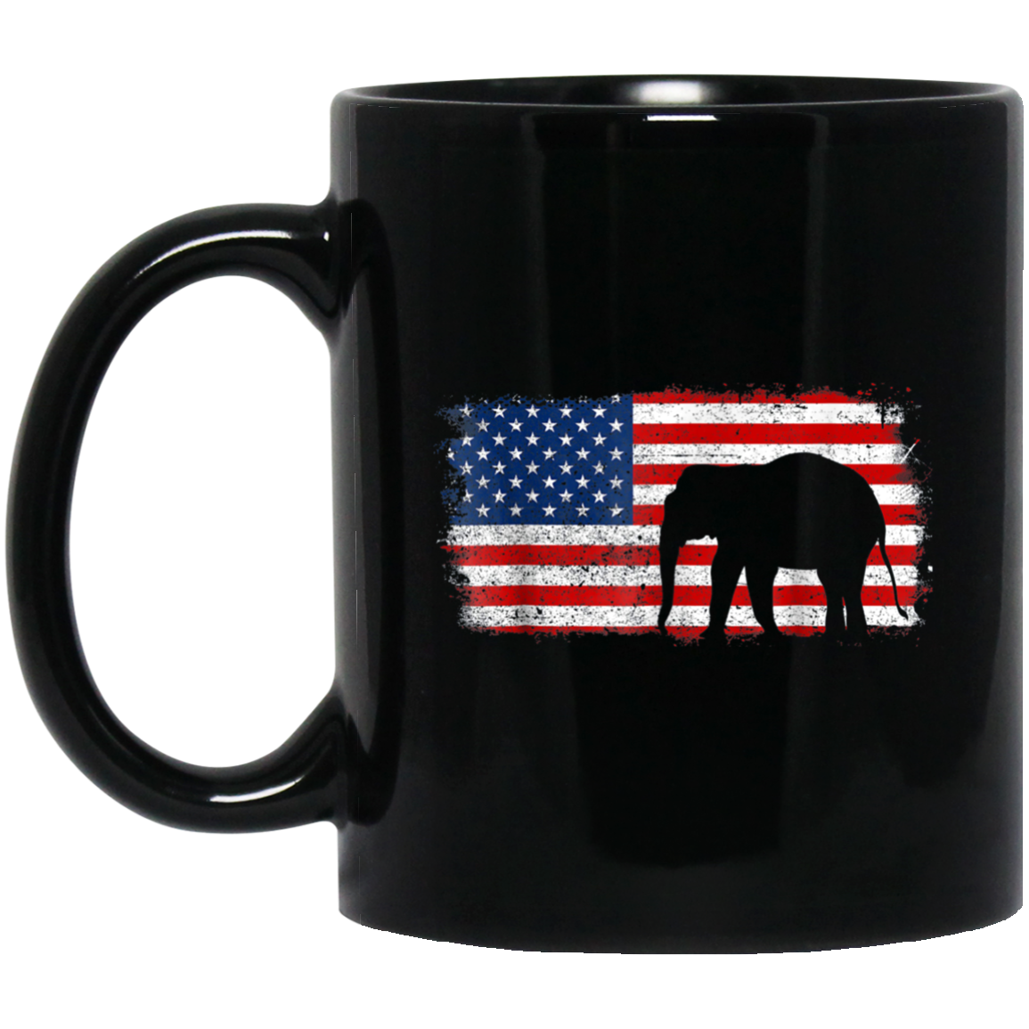 ASIAN ELEPHANT American Flag Vintage T-Shirt
