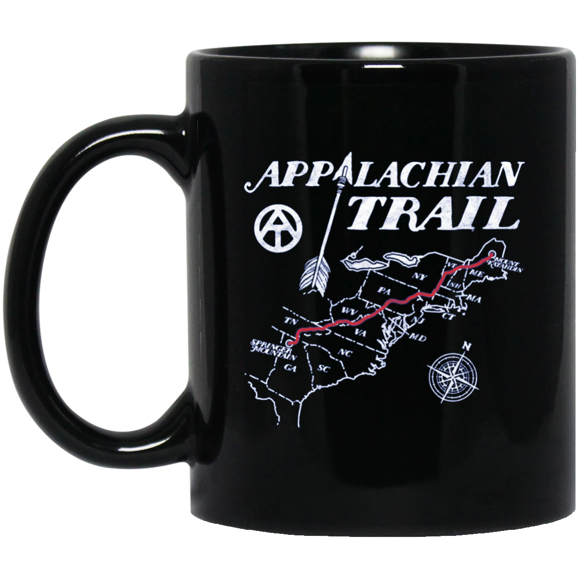 Appalachian Trail Map Retro Hiking Long Sleeve Tee Shirt