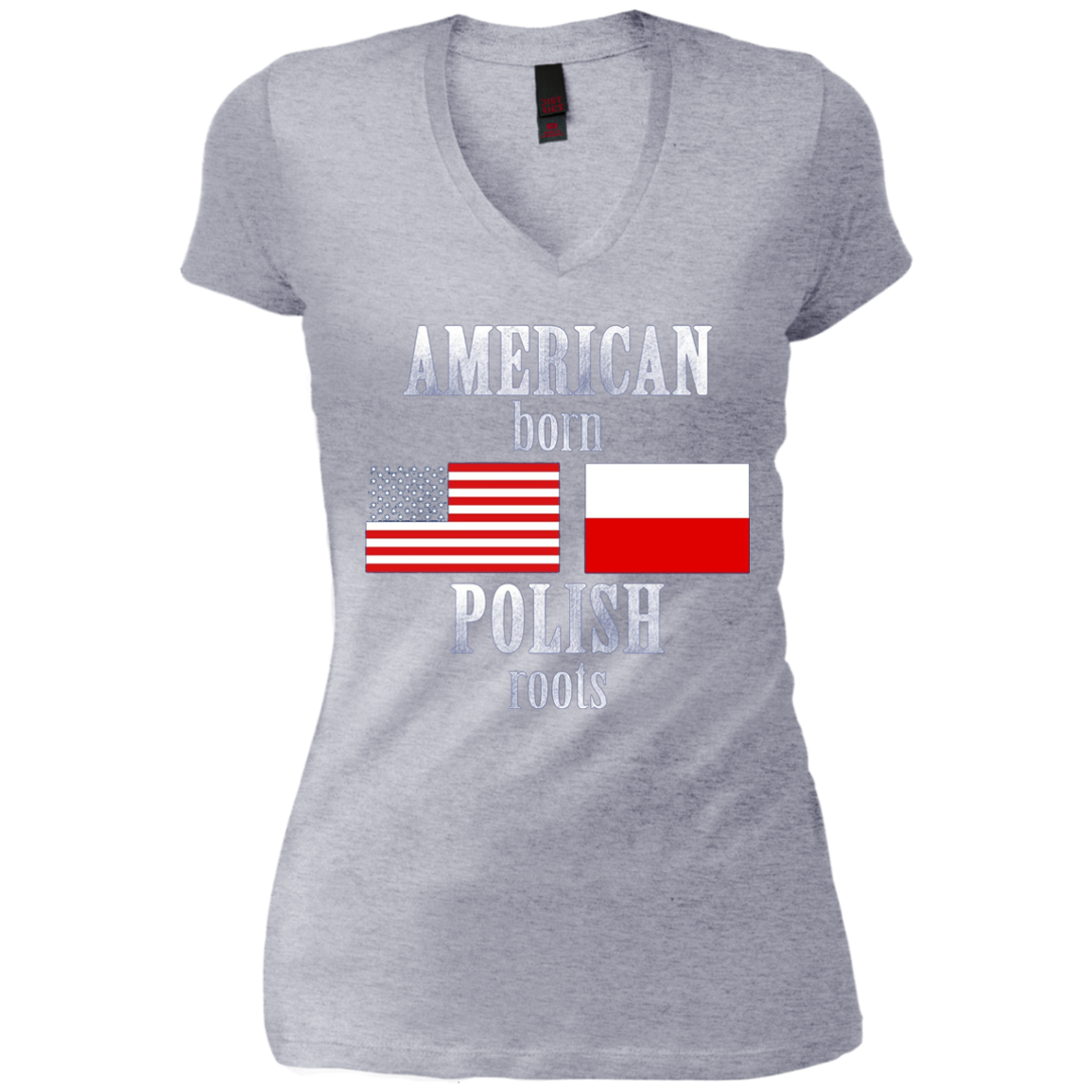 American Born Polish Roots LS T-Shirt Poland USA Flag