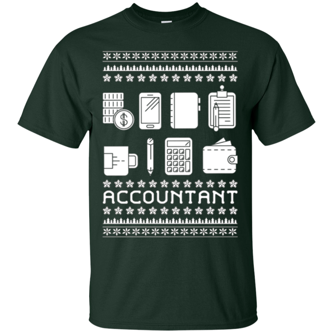 Christmas Ugly Sweater Style T-shirt Gift For Accountant