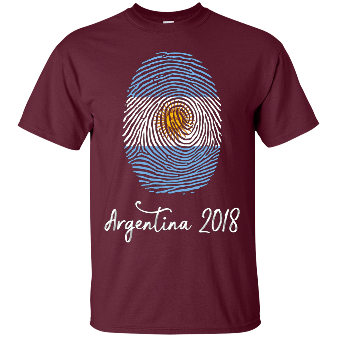 Argentina Shirt 2018 Thumbprint Soccer Flag Design
