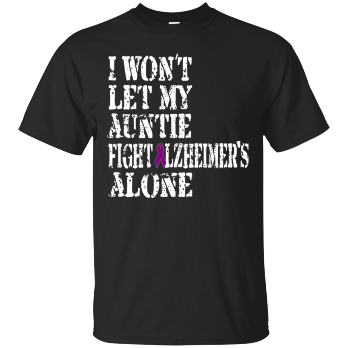 Alzheimer's Awareness T Shirt For Aunties Purple Ribbon Tee