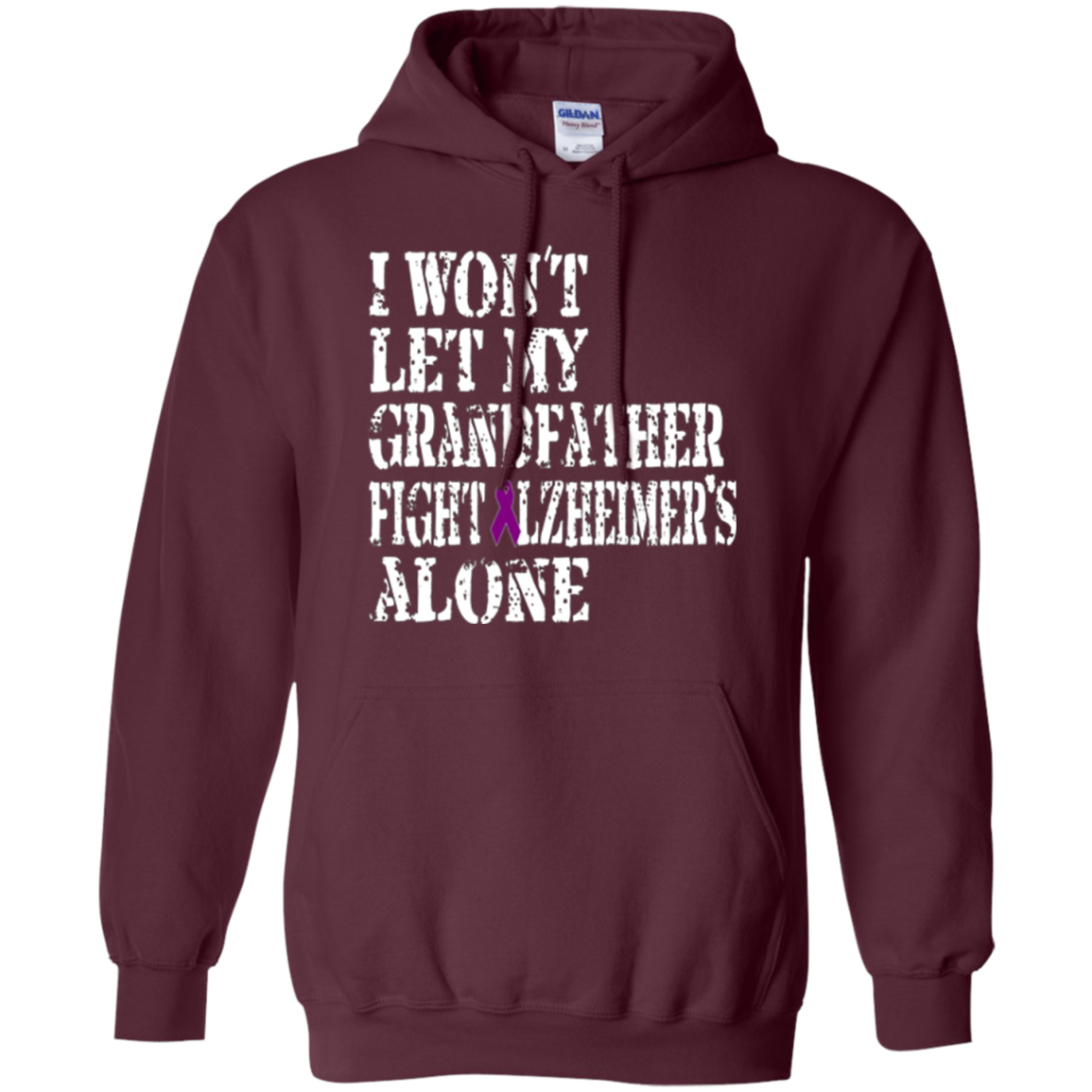 Alzheimer's Awareness Tee For Grandfather Purple Ribbon Tees
