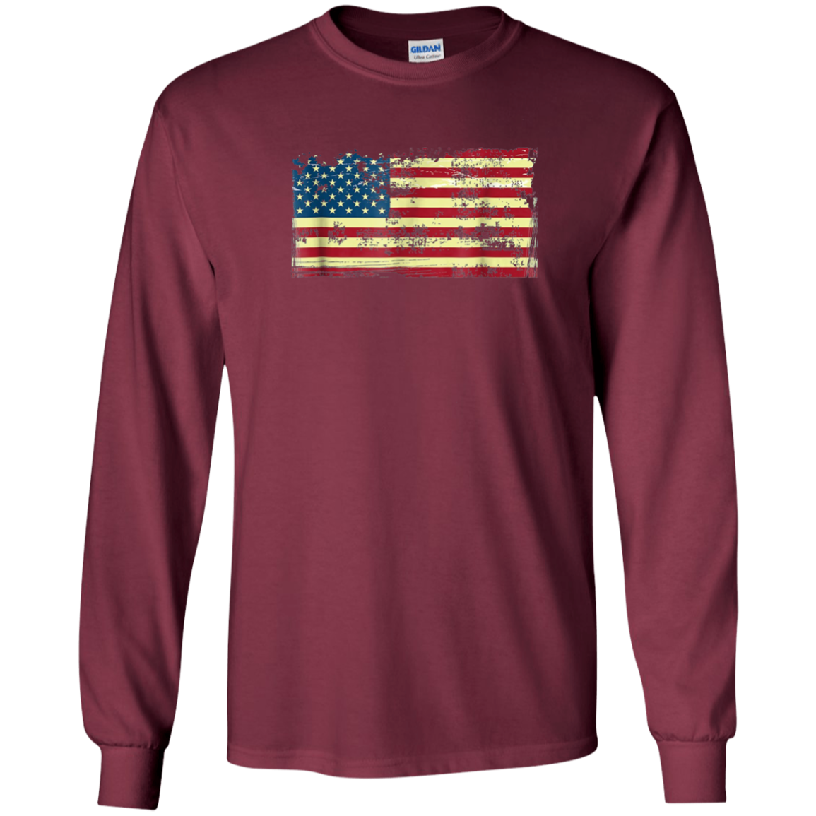 American Vintage Tattered Flag patriotic tee shirt