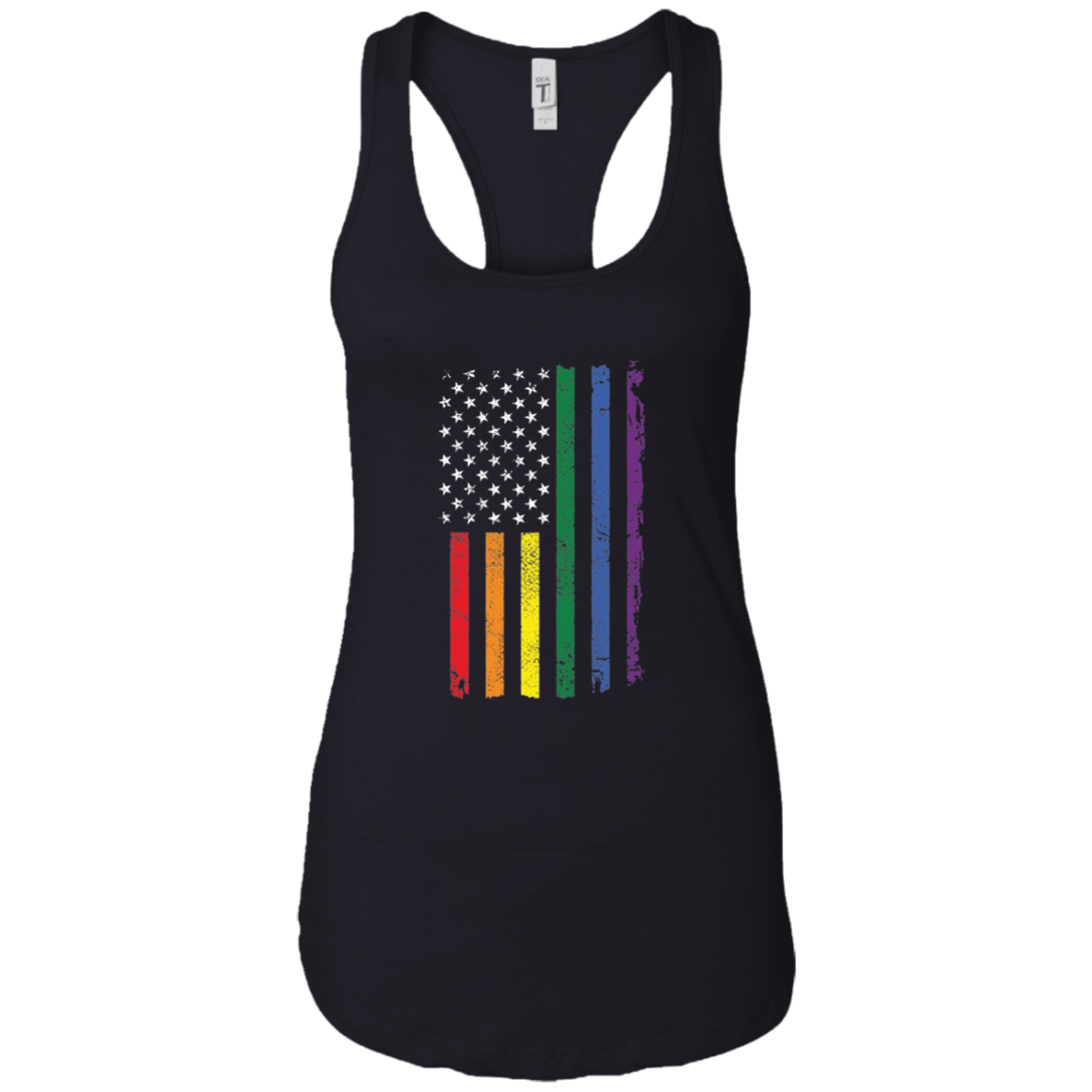 American Flag Rainbow LGBT Supporter Long Sleeve Tshirt