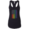 Image of American Flag Rainbow LGBT Supporter Long Sleeve Tshirt