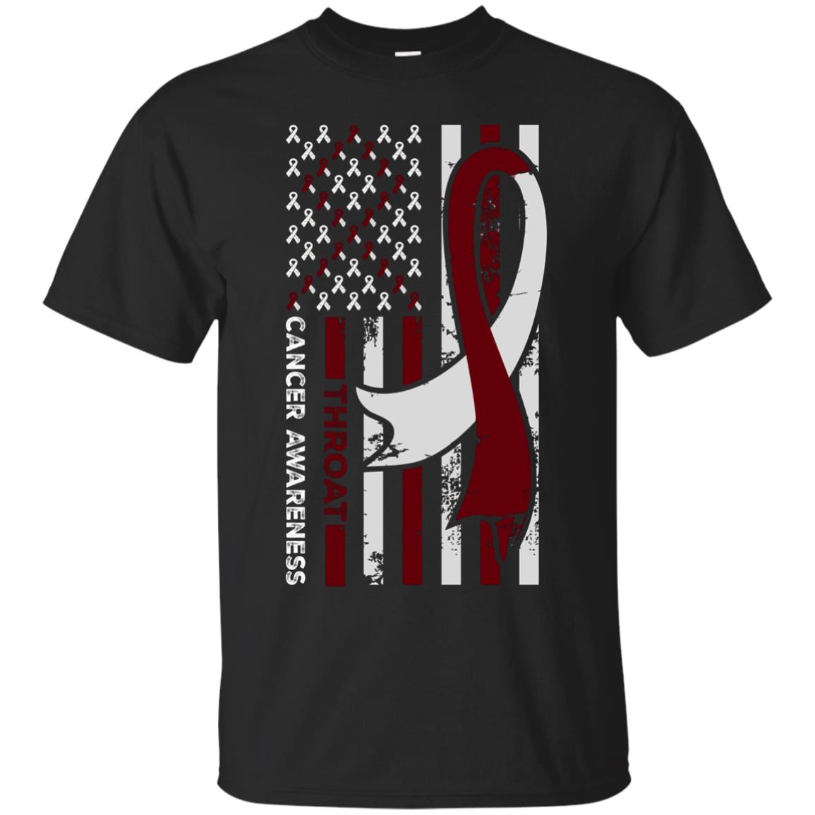 American Flag THROAT Cancer Awareness T-Shirt