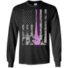 Image of American Softball Flag T-Shirt - Players and Pink Bat