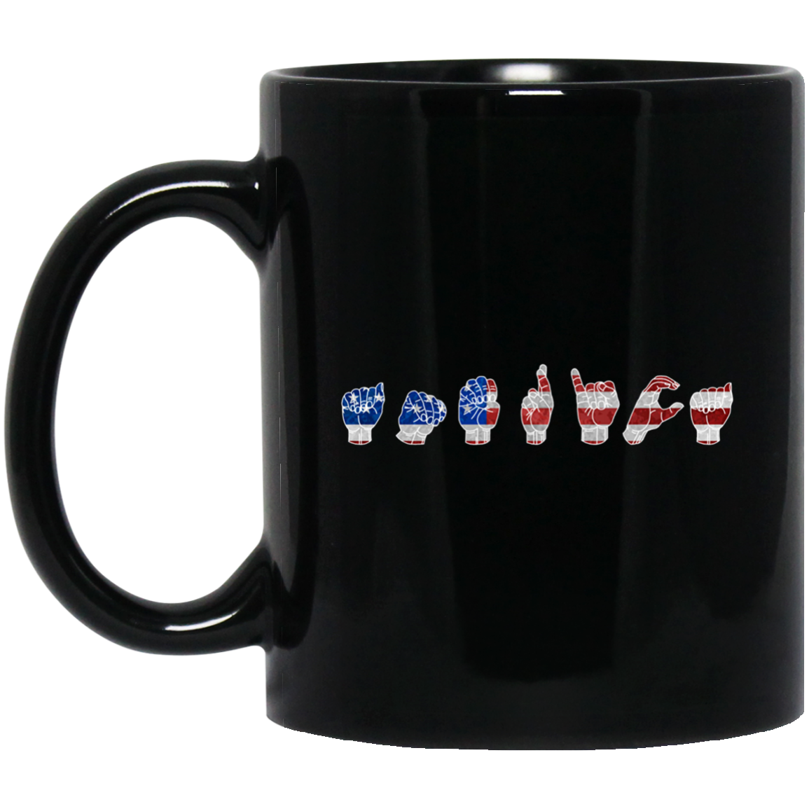 American Flag Patriotic Sign Language ASL Long Sleeve Shirt