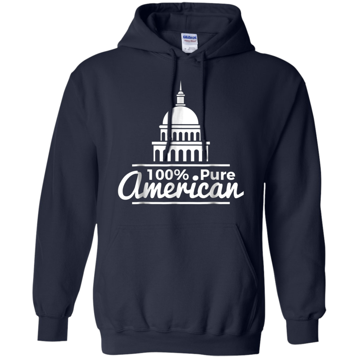 100% Pure American Proud Artwork T Shirt USA Citizen Gift