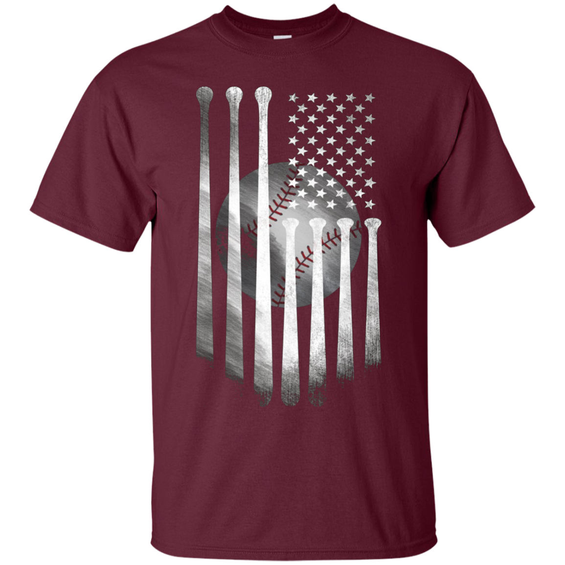 Drapeau Américain Vintage Baseball Drapeau T-Shirt, Papa, Maman, Enfant T