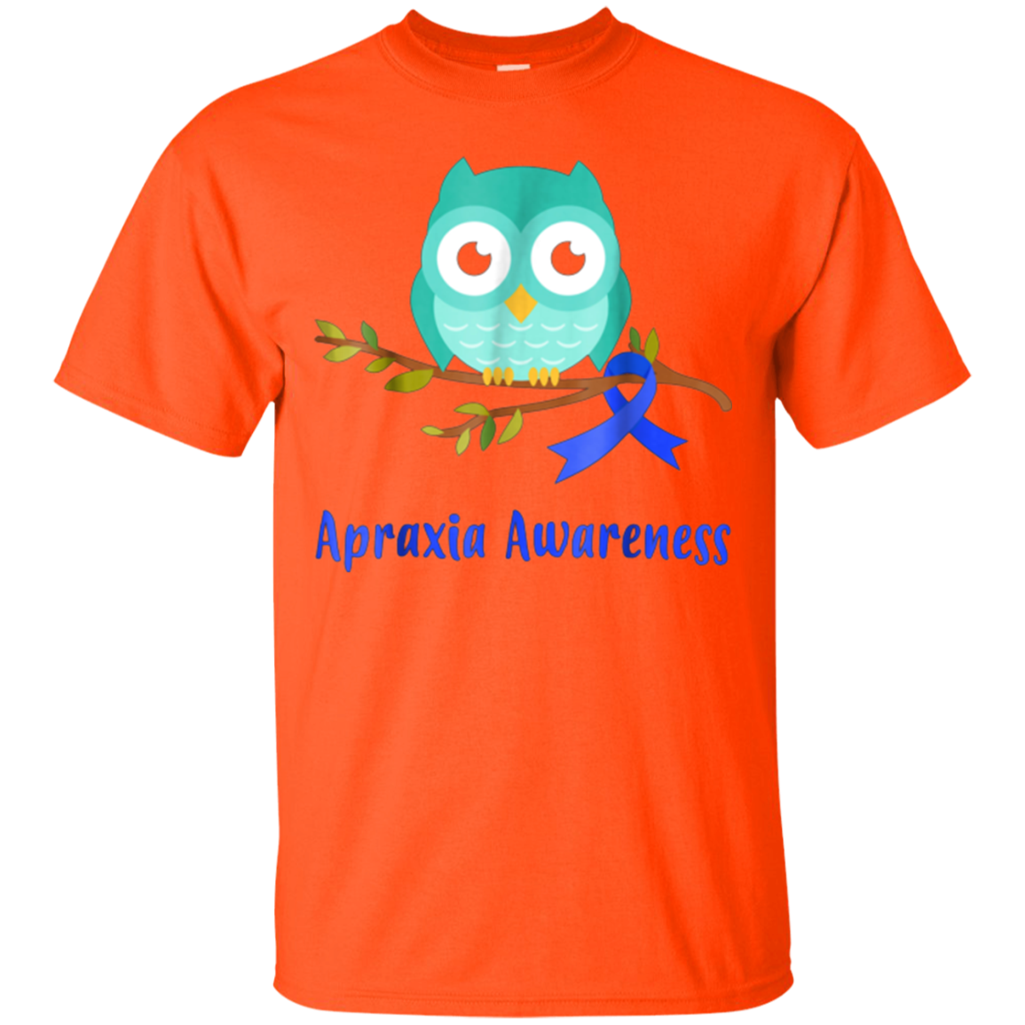 Apraxia Awareness Blue Ribbon Owl Kids T-Shirt