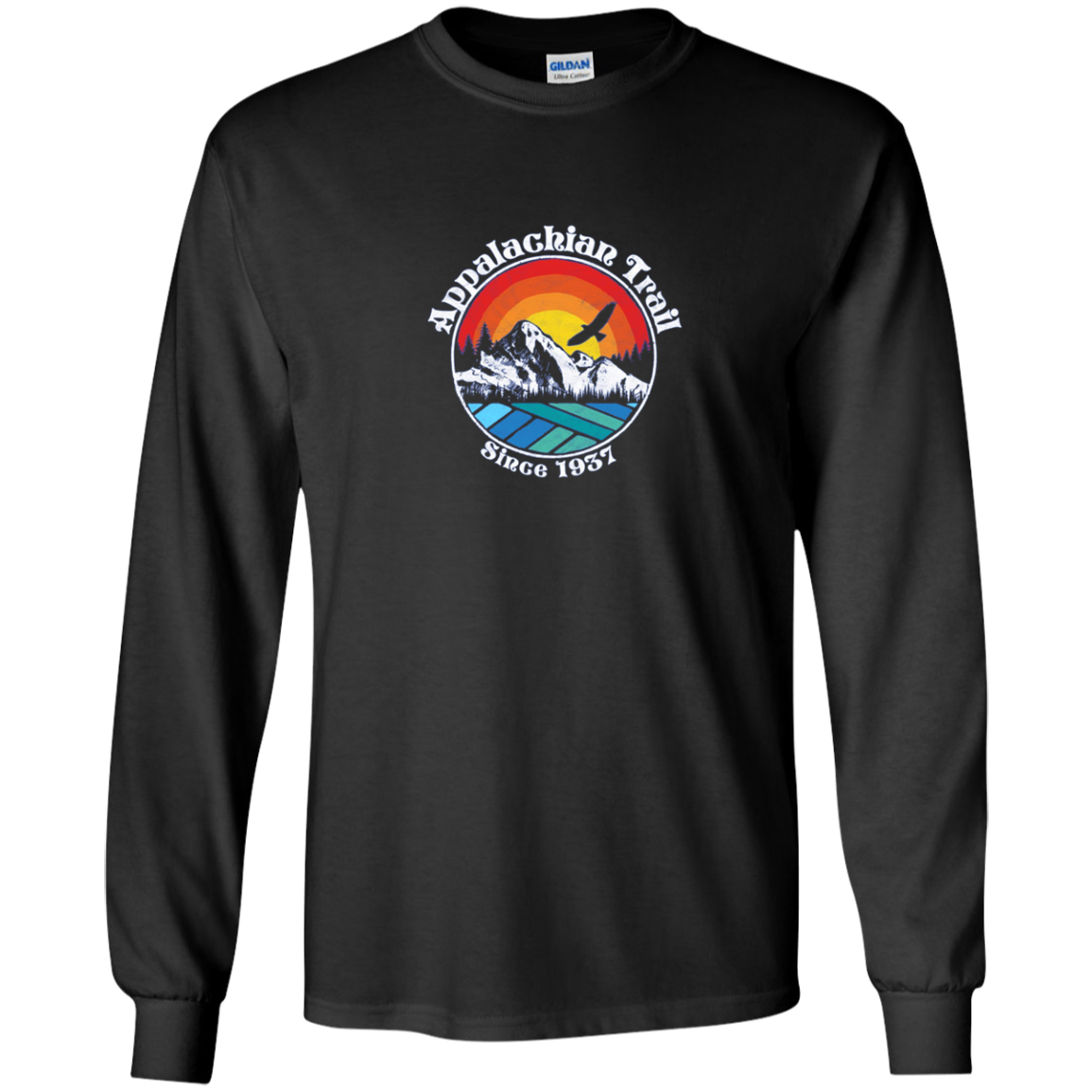 Appalachian Trail Scene Retro Mountains Long Sleeve T-Shirt