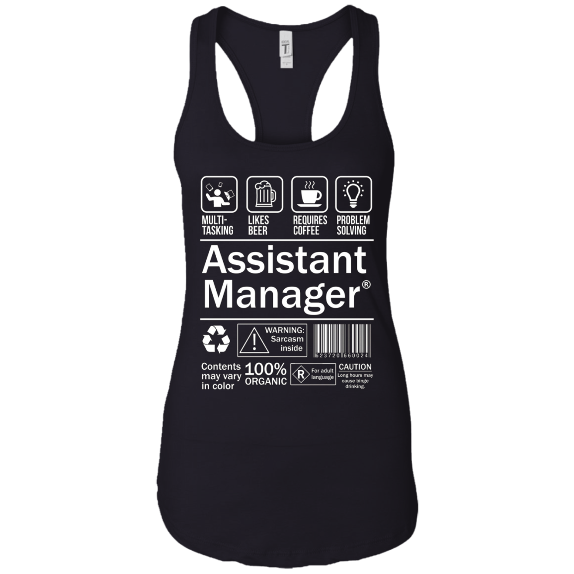 Assistant Manager Product Label T-Shirt Mens Womens