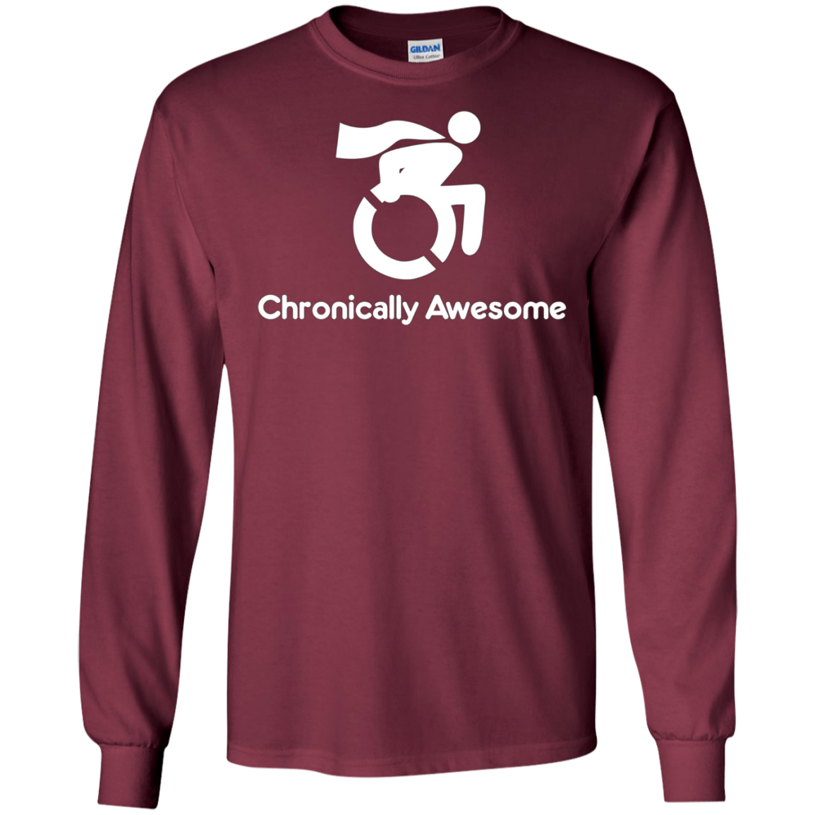 Chronically Awesome Wheelchair Superhero Funny Tee Shirt