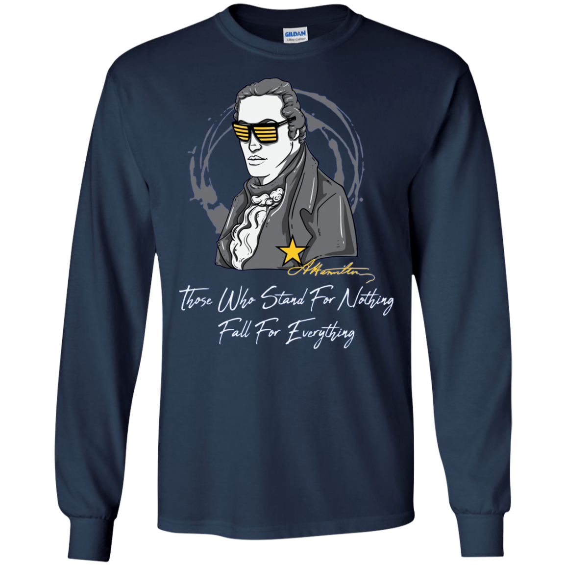 Alexander Hamilton Long Sleeve T-Shirt Founding Fathers USA