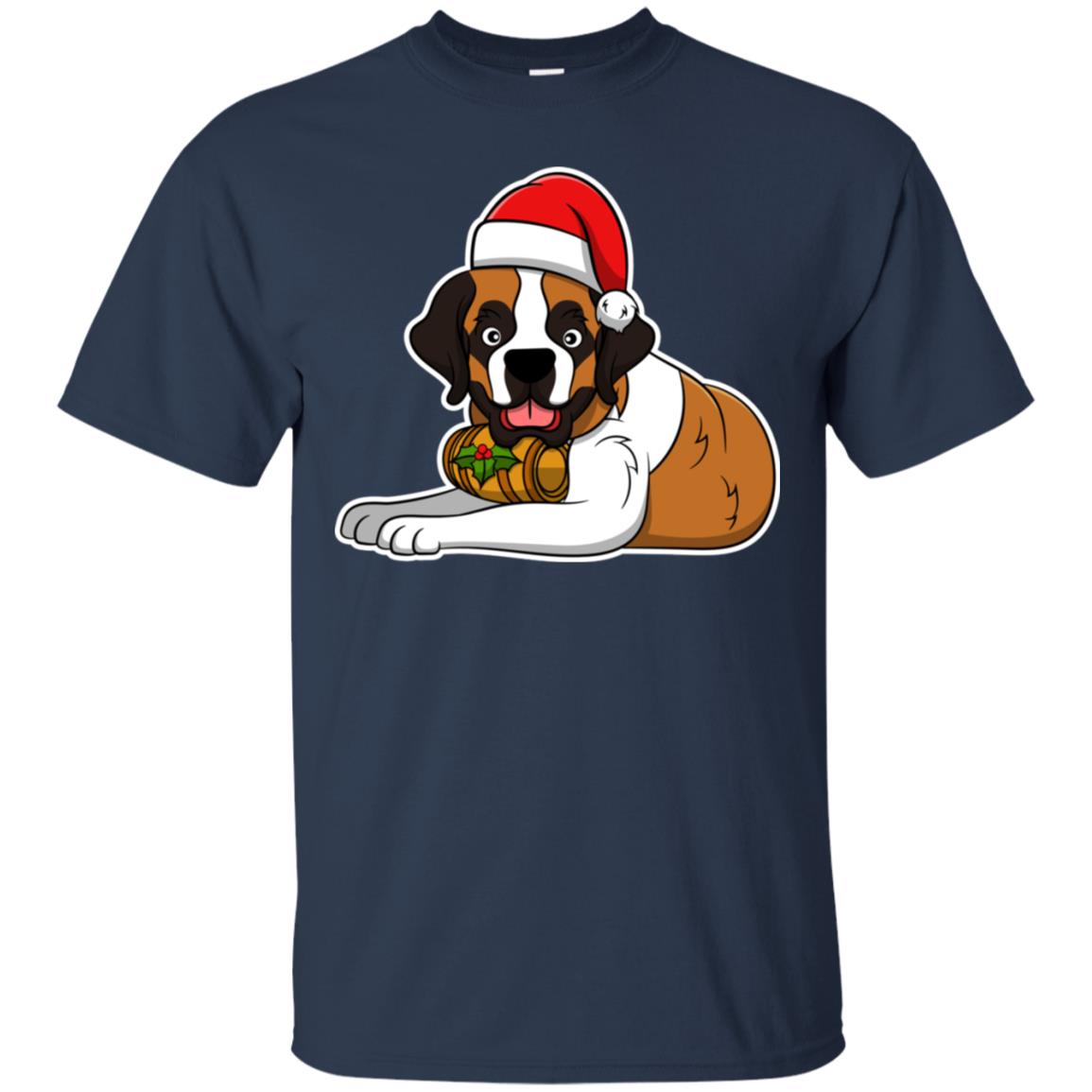 Christmas St. Bernard Dog T-Shirt, Puppy Xmas Gift