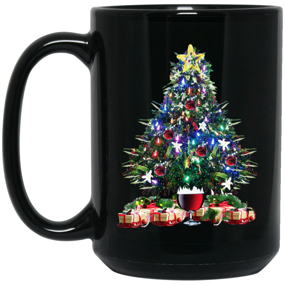 Christmas Tree Wine Glass - Merry Xmas Shirt Tee