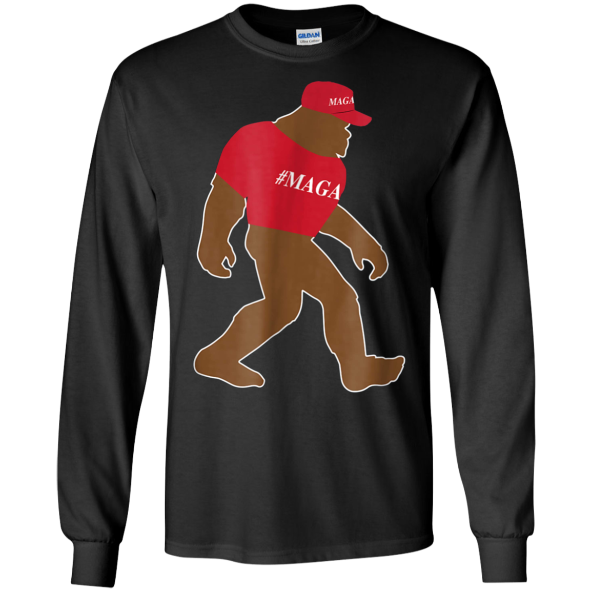 Bigfoot Wearing #MAGA Hat T-Shirt Trump Republican