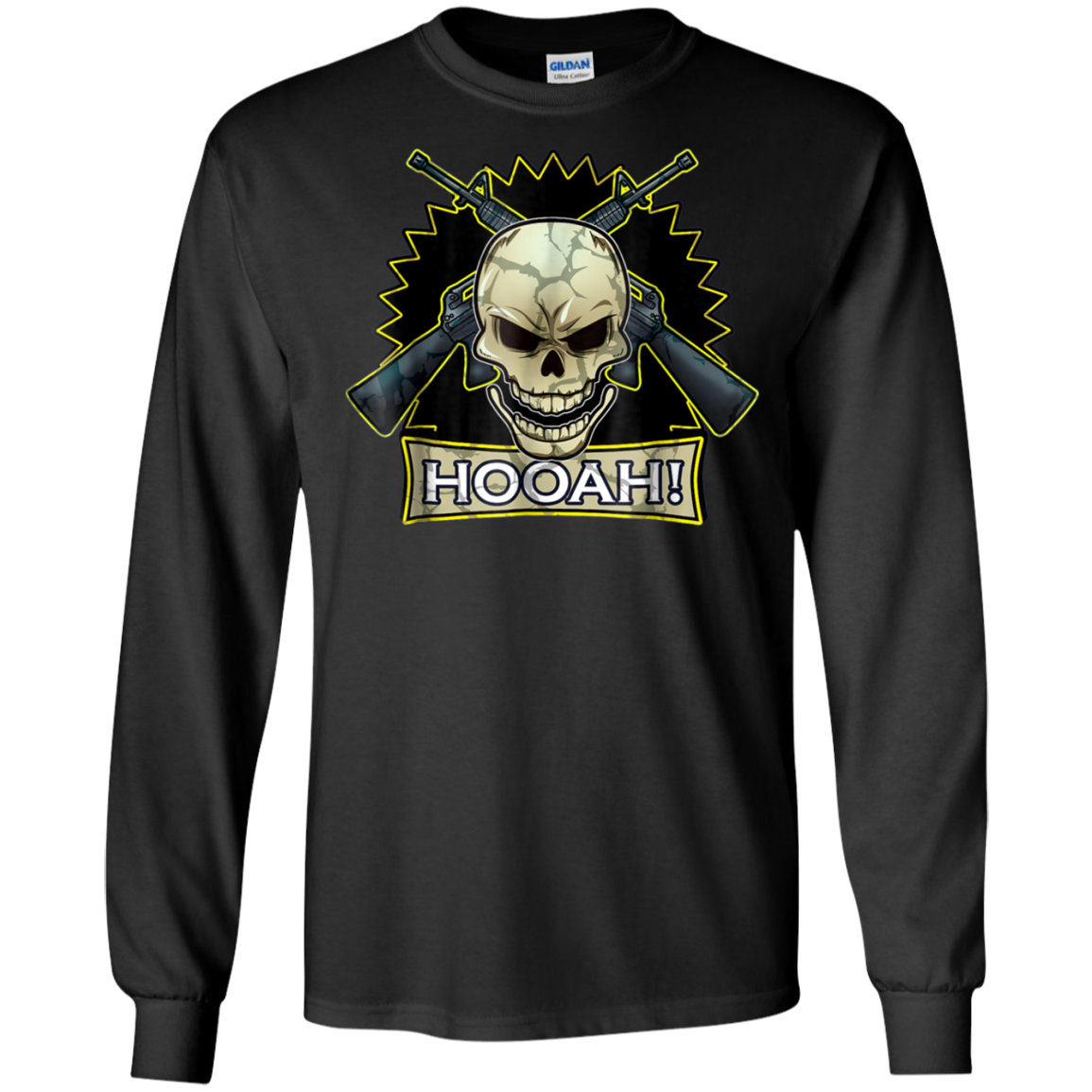 Army Veteran Military Skull Hooah T-Shirt