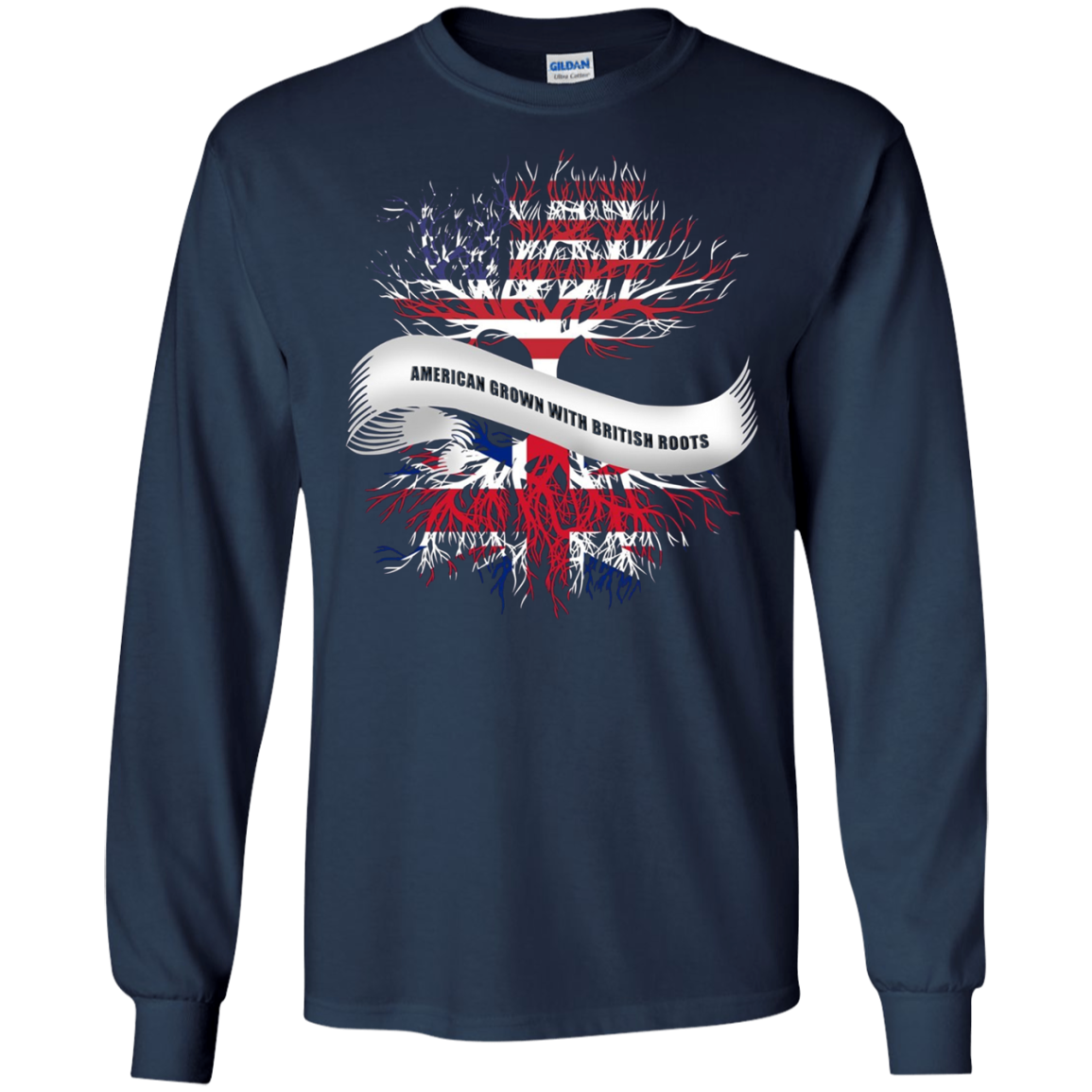 American Grown With British Roots T-Shirt Great Gift Tee