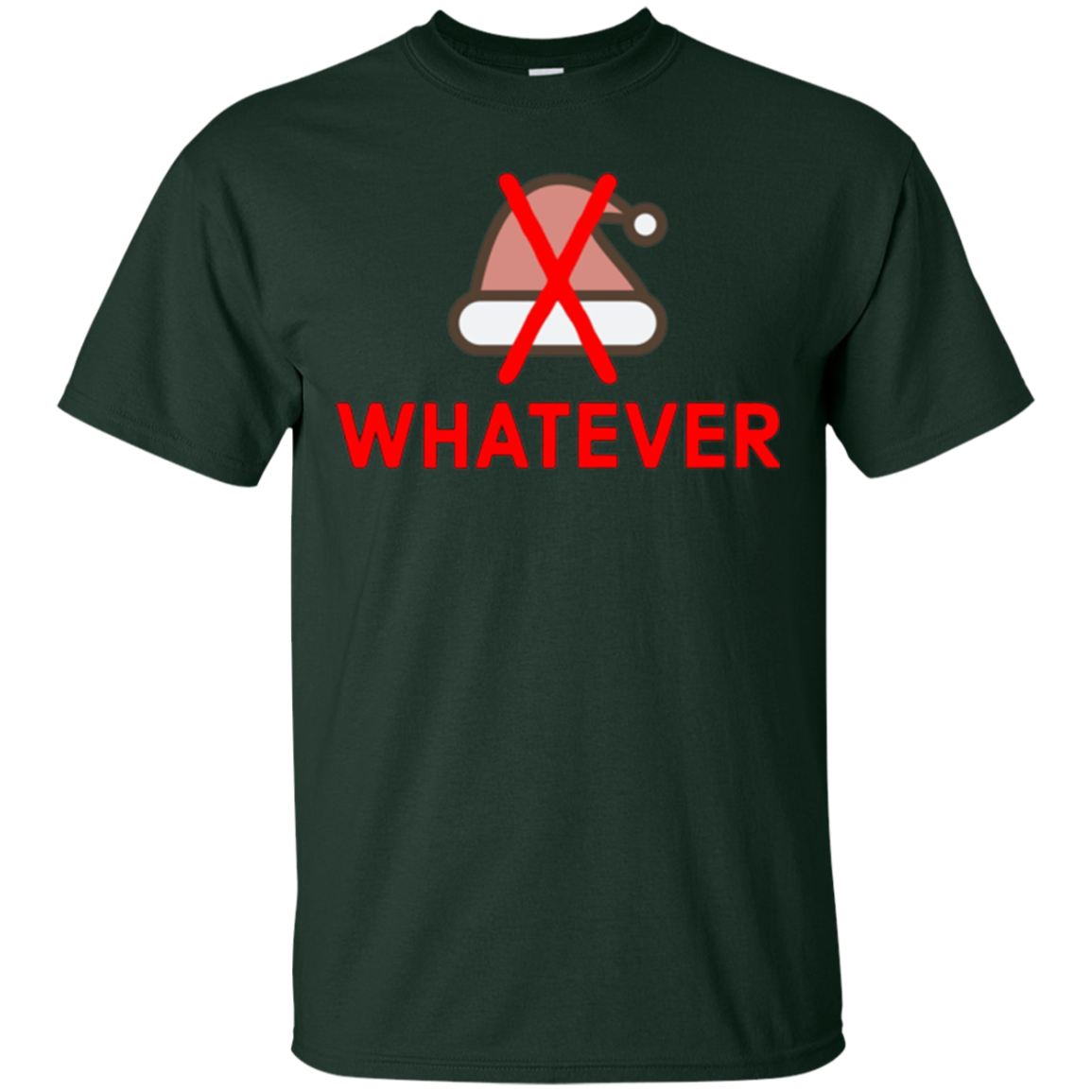 Santa Hat Hater Whatever Anti Christmas Xmas Humor T-Shirt