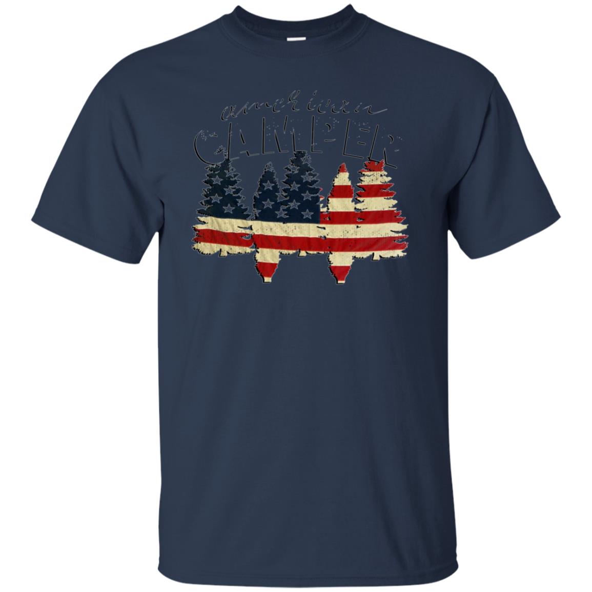 American Camper U.S. Flag Patriotic Camping T Shirt