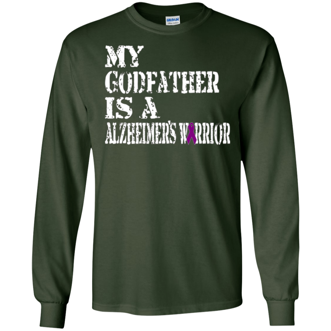 Alzheimer's Awareness Shirt For Godfathers Purple Ribbon Tee