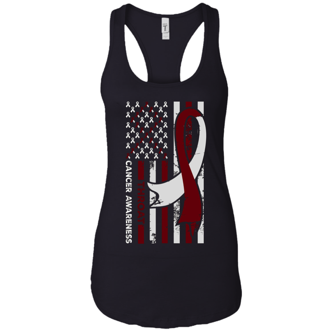 American Flag THROAT Cancer Awareness T-Shirt