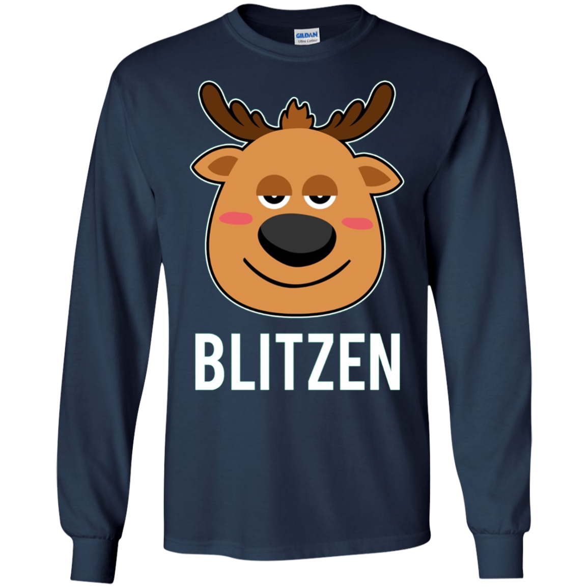 Santa Reindeer Blitzen T-Shirt Christmas Group Costume Tee