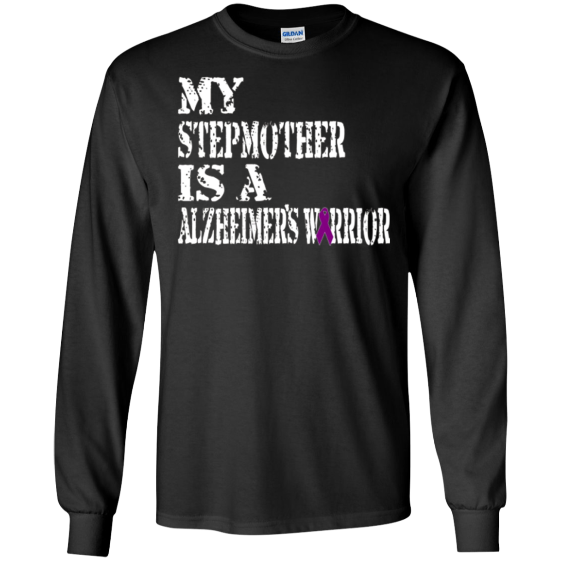 Alzheimer's Awareness T-Shirt For Stepmother Purple Ribbon
