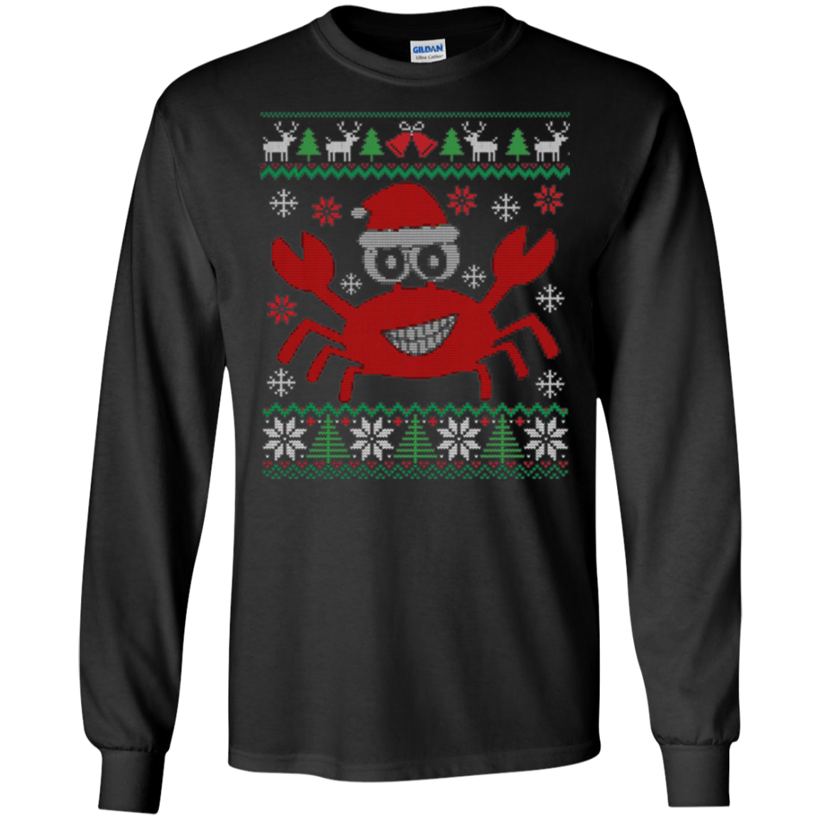 Santa Claws Festive Crab Ugly Christmas Sweater T-Shirt