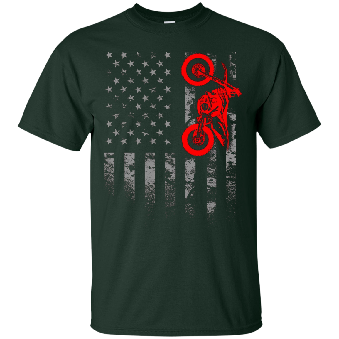 American Flag Motocross Bike Dirtbiking Off Road Tshirt
