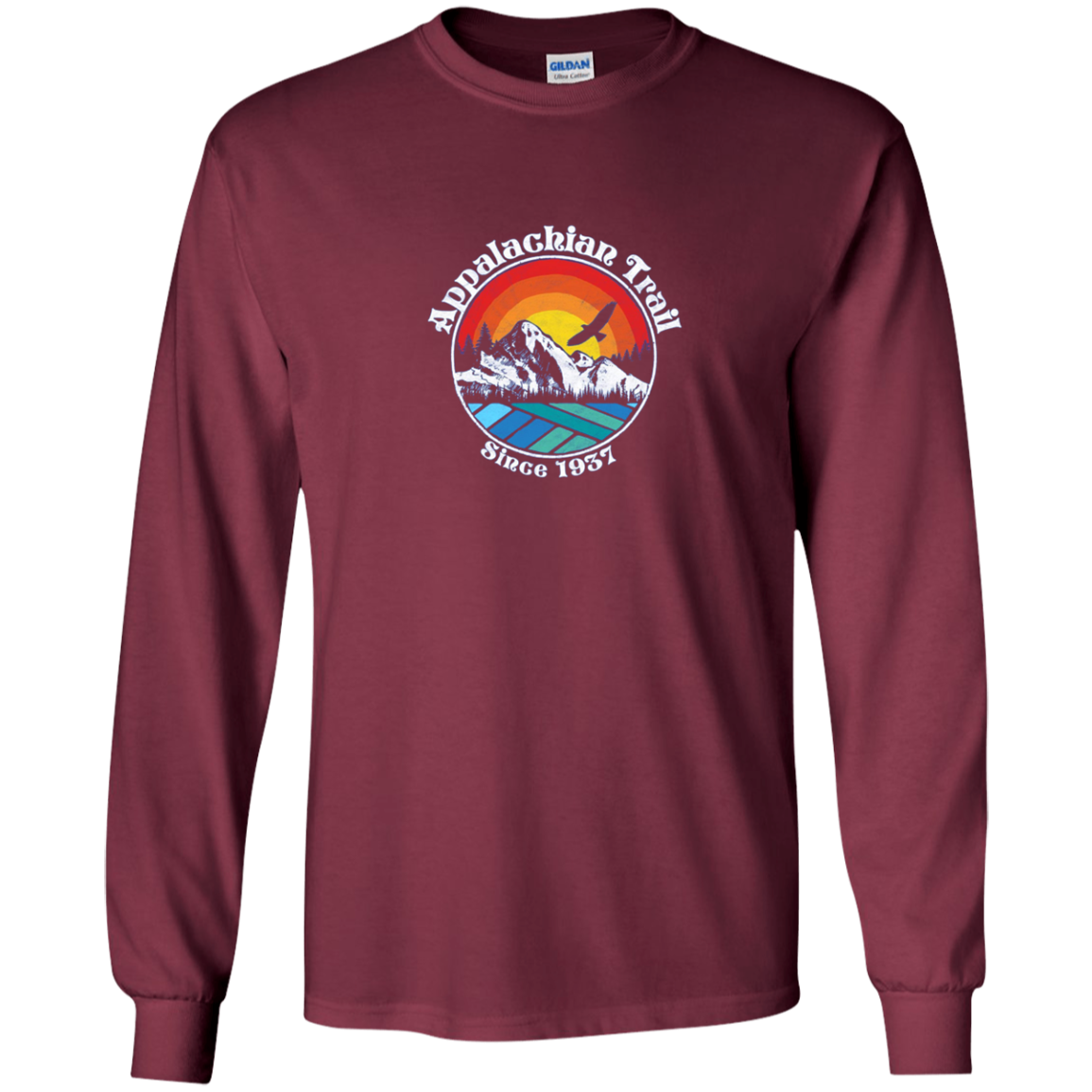 Appalachian Trail Scene Retro Mountains Long Sleeve T-Shirt