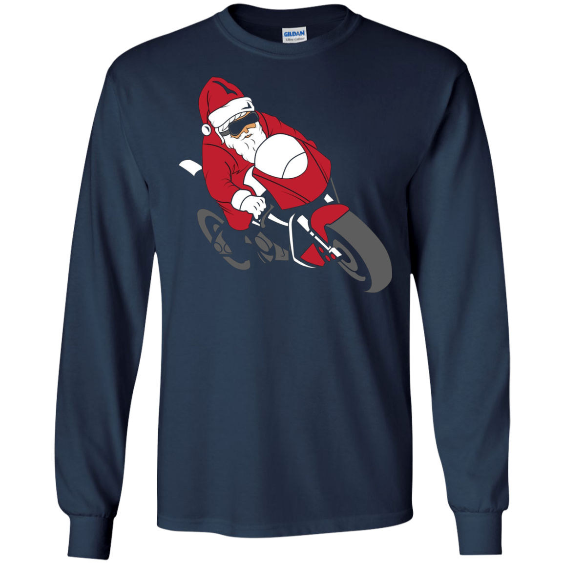 Santa Motorcycle T-Shirt | Funny Christmas Bike Shirt