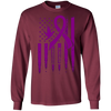 Image of Alzheimer's Awareness USA Flag, Purple Ribbon and Dove shirt