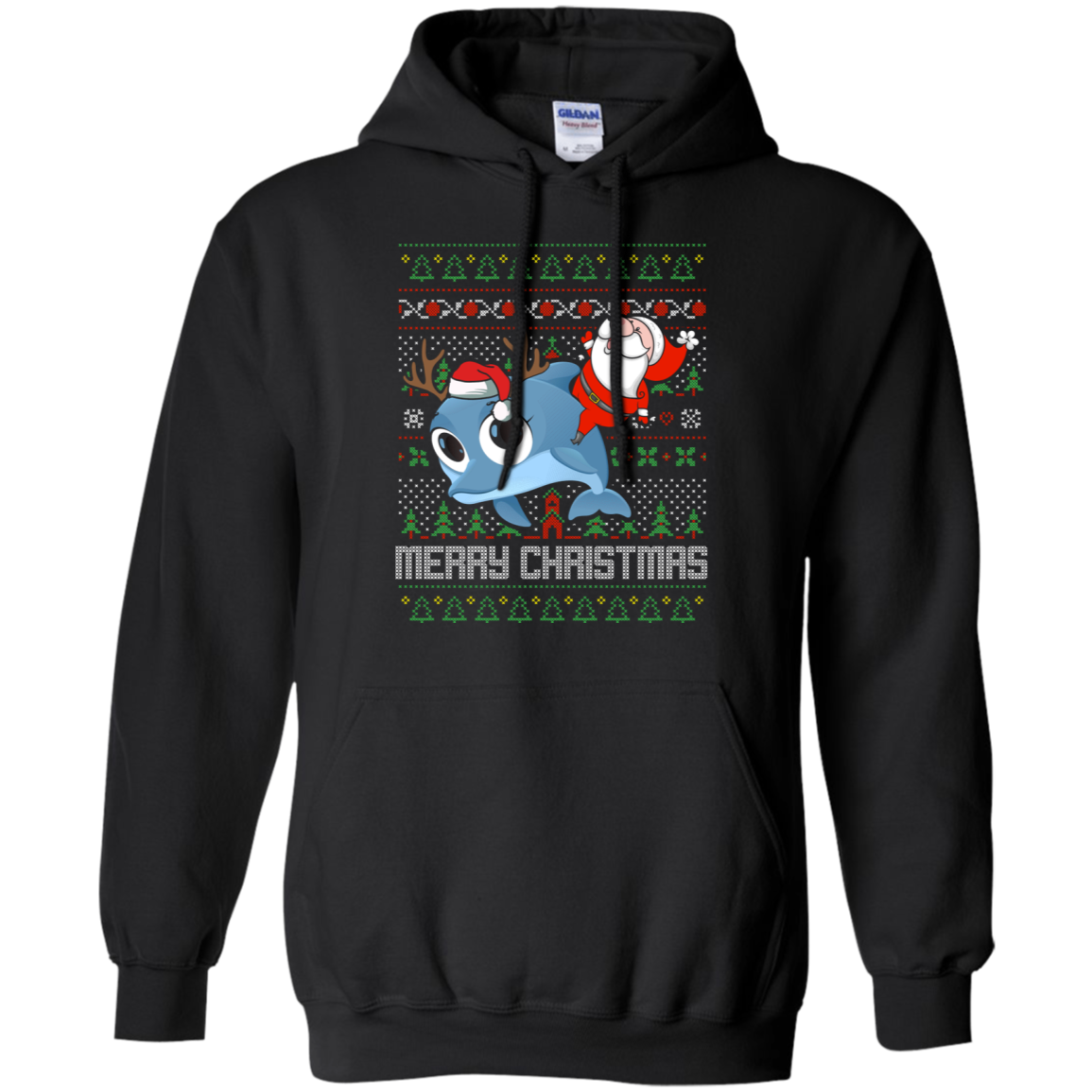 Santa Riding Dolphin Merry Xmas Gift Tshirt