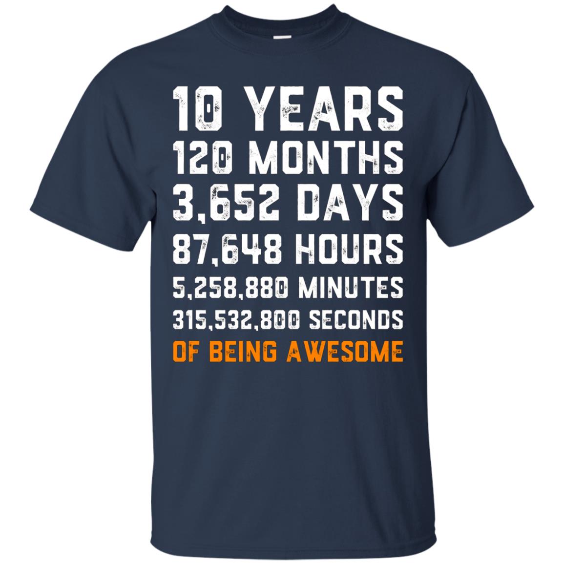 10th Birthday Gift T Shirt 10 Years Old Being Awesome Tee