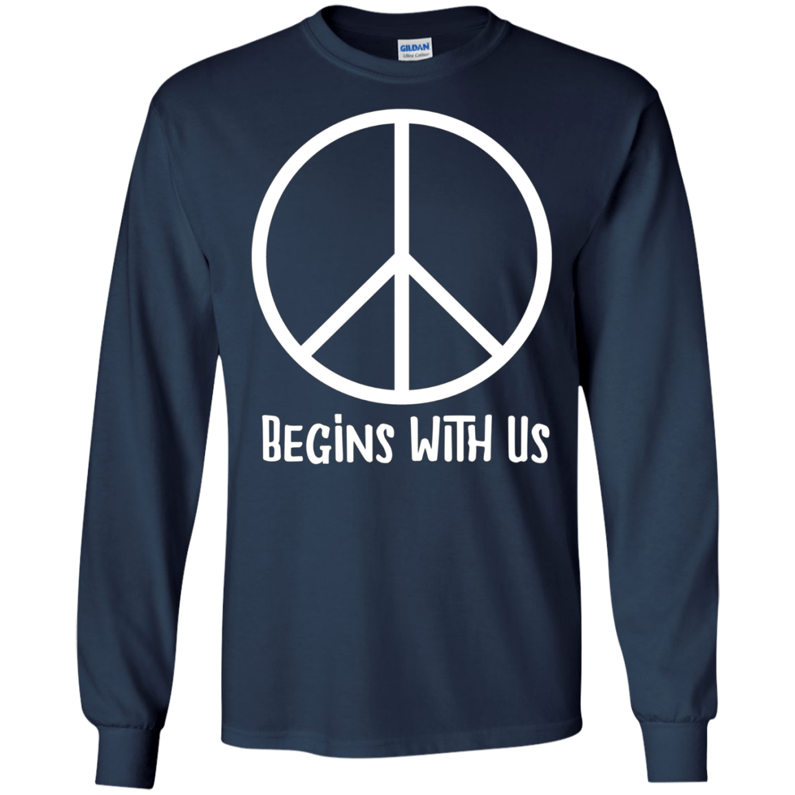 AM Peace Sign Shirts: Peace Begins With Us Symbol T-Shirt