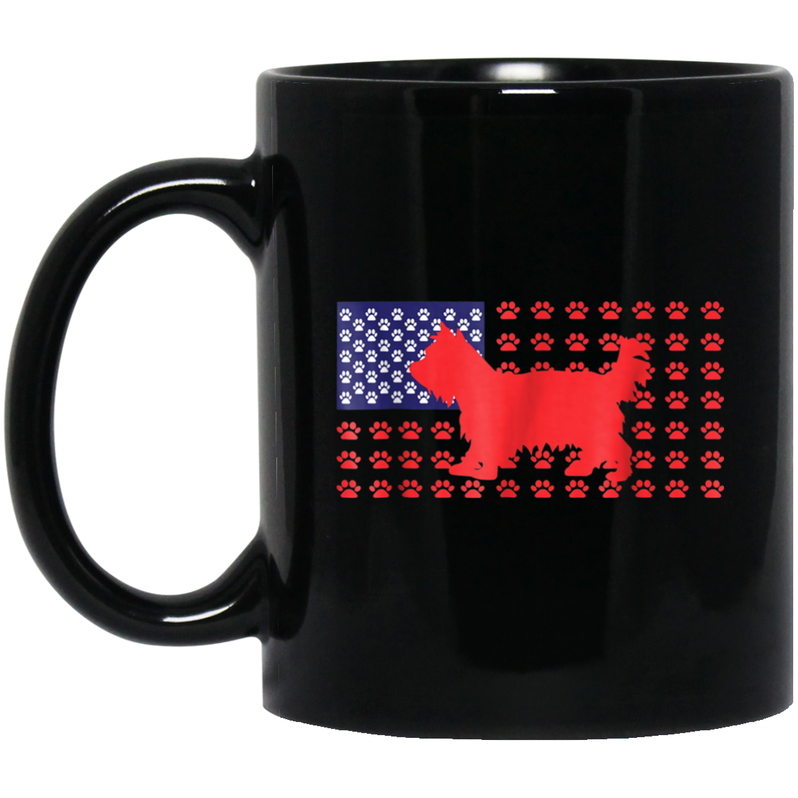 4th of July Tshirt - Funny Yorkshire Terrier American Flag