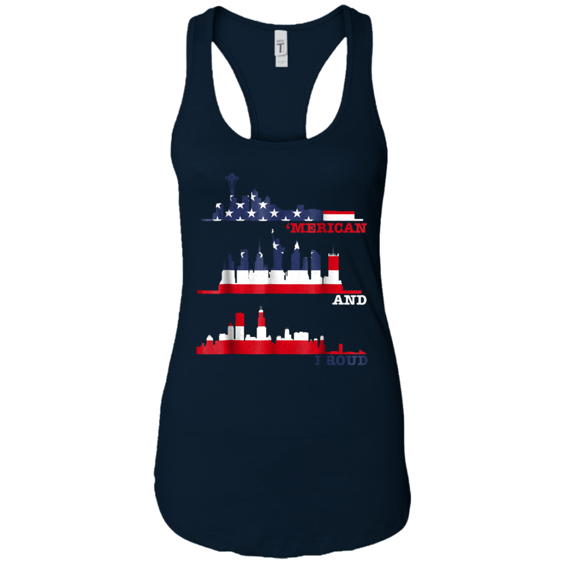 'Merican and Proud Awesome Patriotic 4th July T-Shirt