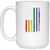 Image of American Flag Rainbow LGBT Supporter Long Sleeve Tshirt