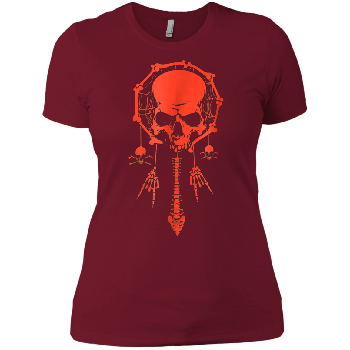 Funny Halloween T-Shirt Skull Dream Catcher Bone Rock Hand