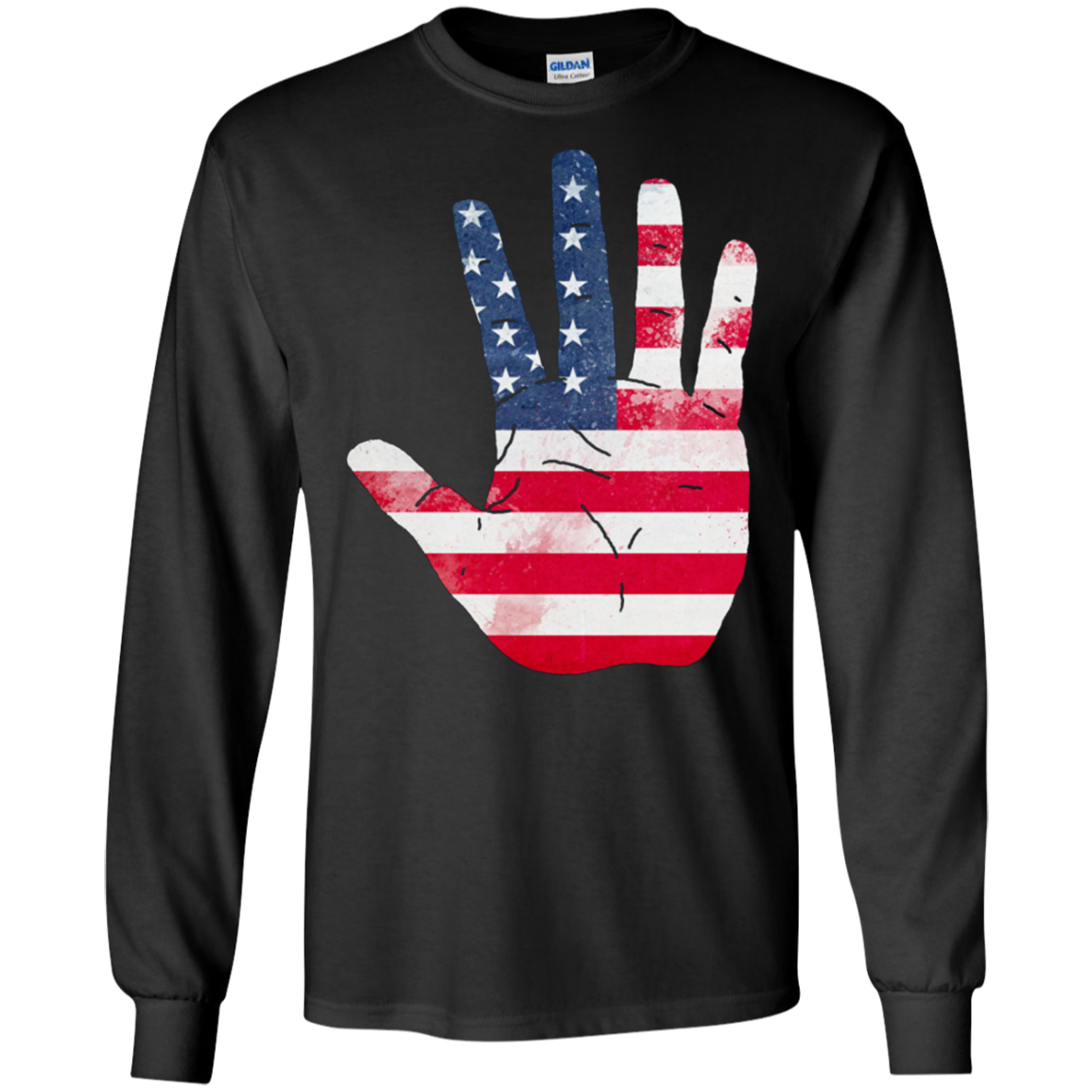 American Flag Waving Hand Hi Five Patriotic Novelty T Shirt