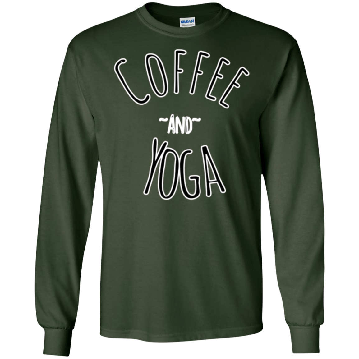 "Coffee and Yoga" Black And White Tee