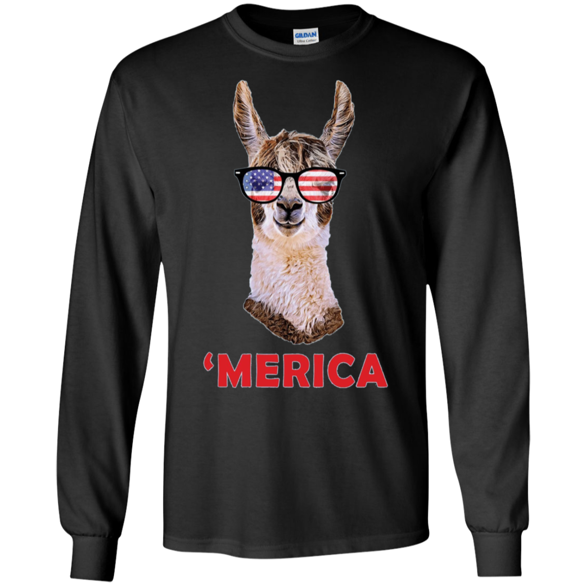 'Merica Llama Patriotic USA July 4 Sunglasses Funny T-Shirt