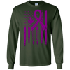 Image of Alzheimer's Awareness USA Flag, Purple Ribbon and Dove shirt