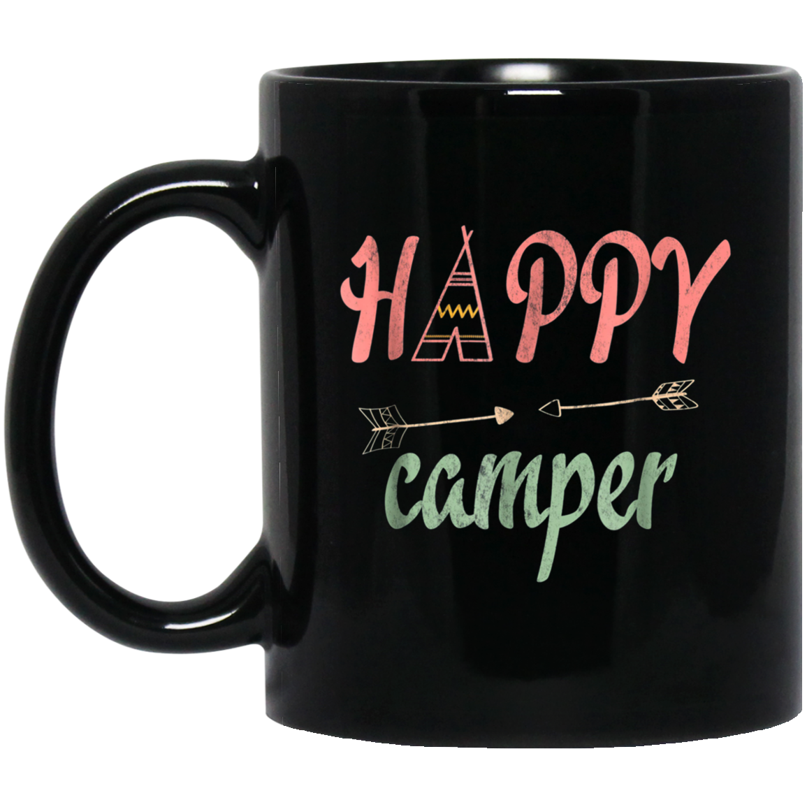 Arrow Happy Camper TShirt - Funny Camping Shirt
