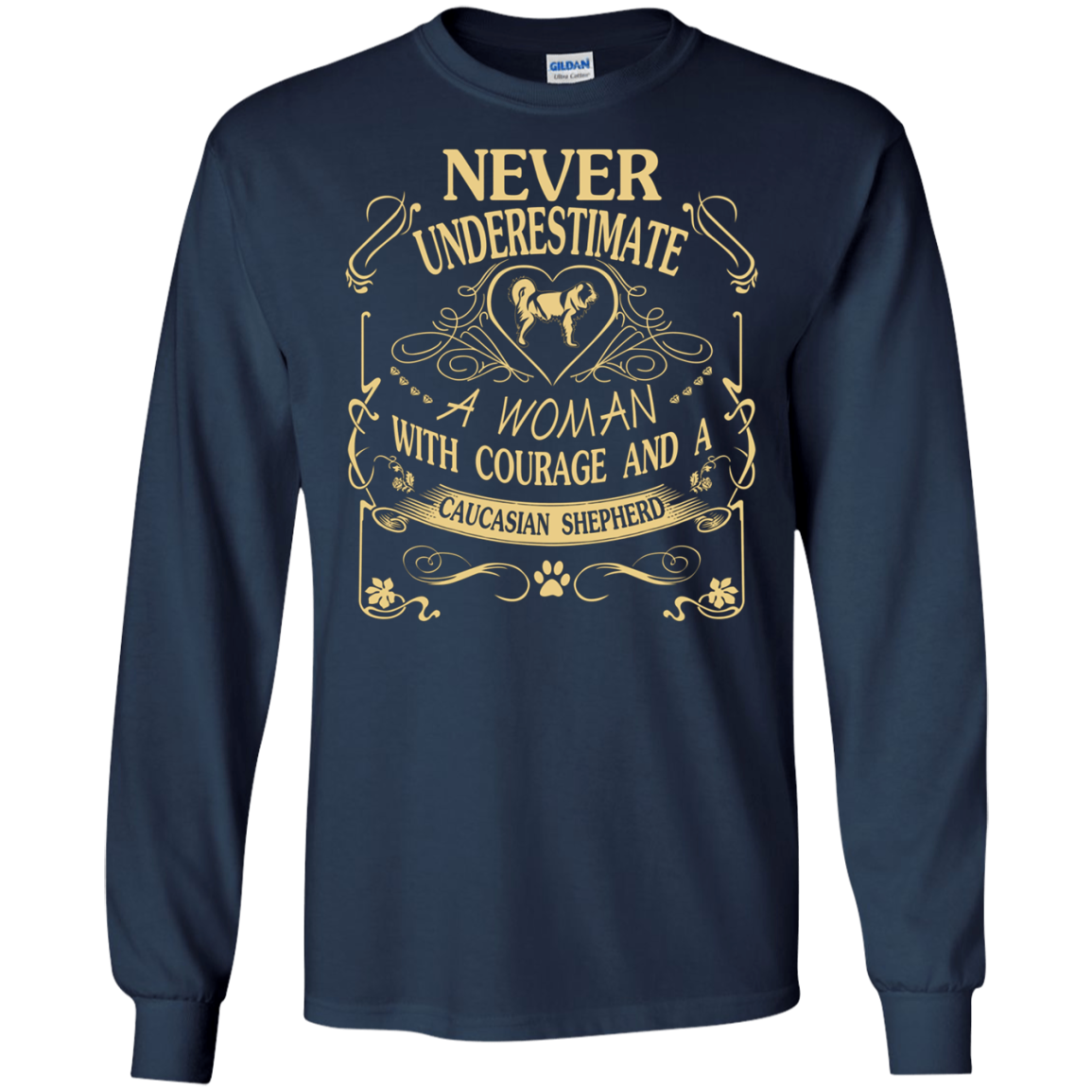 A Woman With Courage And a Caucasian Shepherd cute gift