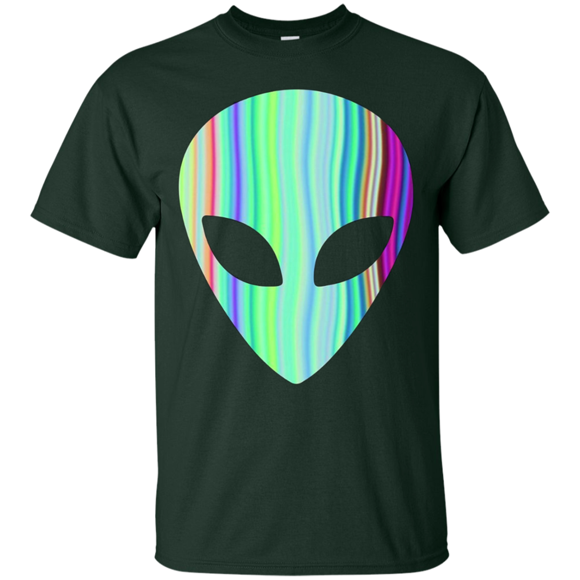 Alien Head - Holographic Cute UFO Tshirt Tee